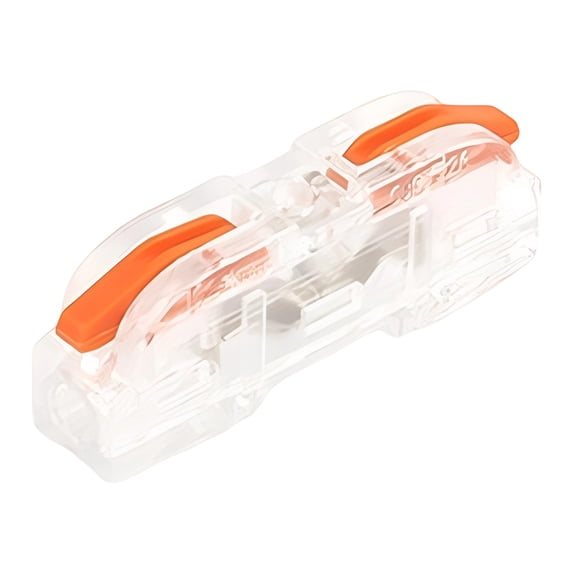 Wire Connector, 1Pc Conductor Compact Wire Connectors Splicing Connectors for Circuit Inline 24-12 AWG,Durable & Reusable,Electrical Wire Terminals for Any Circuit Inline Splices(Orange,1.5x0.3x0.5")