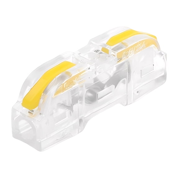 Wire Connector, 1Pc Conductor Compact Wire Connectors Splicing Connectors for Circuit Inline 24-12 AWG,Durable & Reusable,Electrical Wire Terminals for Any Circuit Inline Splices(Yellow,1.5x0.3x0.5")