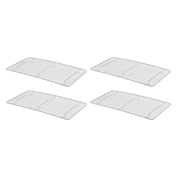 Wire Cooling Rack Set of 4, 18x10 Inch - Full Size Baking Grate - Plated Steel Cookie Rack for Baking Sheets, Pies, Pastries & More