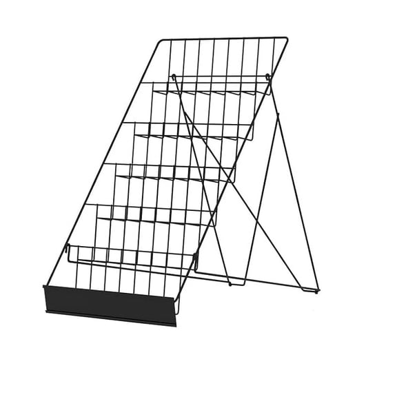 Wire Countertop Rack, Metal Book Display Magazine Rack with Sign Channel, Foldable Retail Vendor Booth Display Stand for Greeting Card, Brochure, Art Print, CD, Craft, Comic