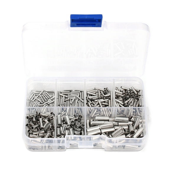 Wire Crimping set 600pcs Ferrule Crimp Cord Pin End Terminals Connectors Crimp Terminals Butt Connectors with Storage