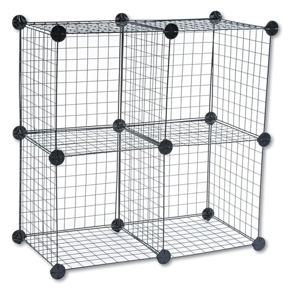 Wire Cube Shelving System XYT 14x14x14-Inch Black Modular For Closet Office Organizing Storage