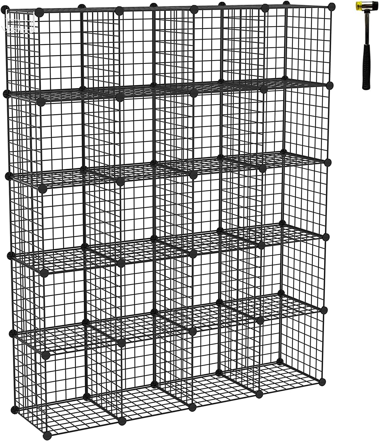 Wire Cube Storage, 20-Cube Organizer Metal, Wire C Grids Storage ...