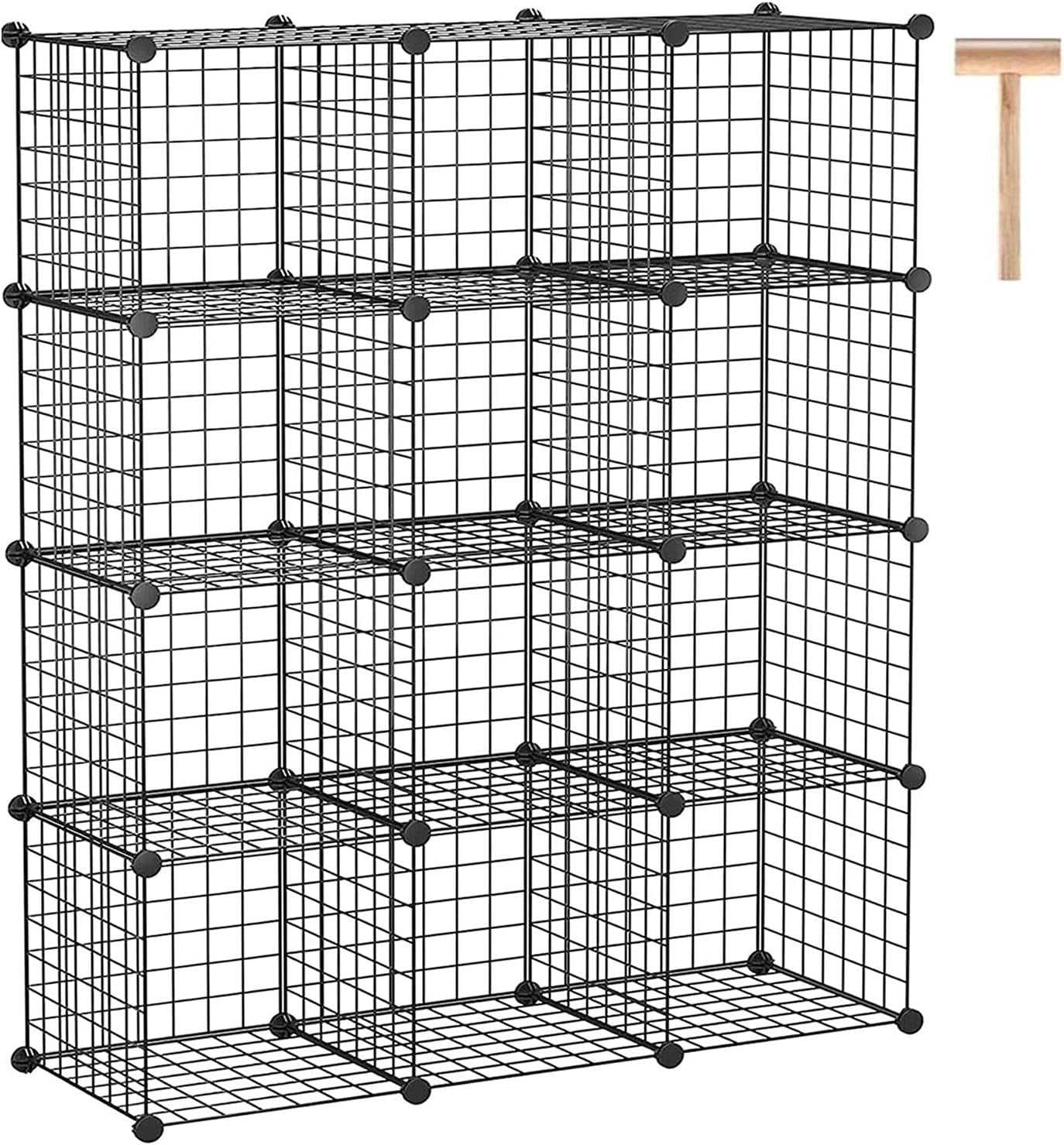 Wire Cube Storage Organizer, 12-Cube Modular Metal Shelving Unit with ...