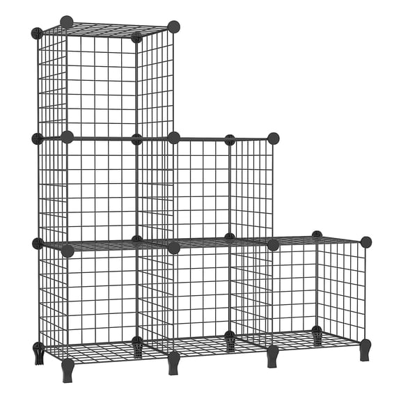 Wire Cube Storage Organizer Black 6 Cube(30x30cm) Closet Bedroom Home Office Use