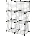 thumbnail image 1 of Cube Wire Grid Stackable Storage Shelves, 6-Cube, 12.6"D x 26"W x 38"H, Black, 1 of 5
