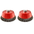 thumbnail image 1 of Wire Cup Brush Wheel 150mm for 7" or 9" Angle Grinder Twist Knot AU010_2Pk, 1 of 2
