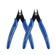 Wire Cutters 2 Pack 5 Inch Wire Cutters Set Spring Loaded Wire Snips Diagonal Cutting Pliers Precision Wire Clippers Small Flush Cutter for Cutting Wires,Electronics,Cables,Jewelry,DIY