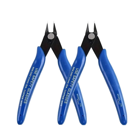Wire Cutters 2 Pack 5 Inch Wire Cutters Set Spring Loaded Wire Snips Diagonal Cutting Pliers Precision Wire Clippers Small Flush Cutter for Cutting Wires,Electronics,Cables,Jewelry,DIY
