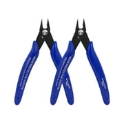 5 Inch Micro Wire Cutters with Spring, 2 Pack, Precision Mini Flush Cutters, Small Side Cutting Nippers, Wire Snips for Electronics, Crafts & Jewelry Making, Blue