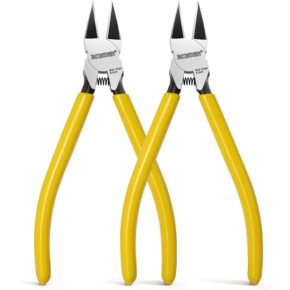 Wire Cutters 2 Pack, 6 Inch Flush Cut Pliers | Spring Loaded Side Cutting Dikes for Jewelry Making, Artificial Flowers, Floral Wire, Crafting and Electrical Repairs