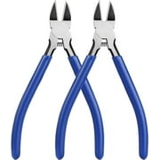 Wire Cutters 2 Pack 6 Inch Wire Cutters Set Spring Loaded Wire Snips Diagonal Cutting Pliers Dikes Precision Wire Clippers Small Flush Cutter for Cutting Wires,Electronics,Cables,Jewelry