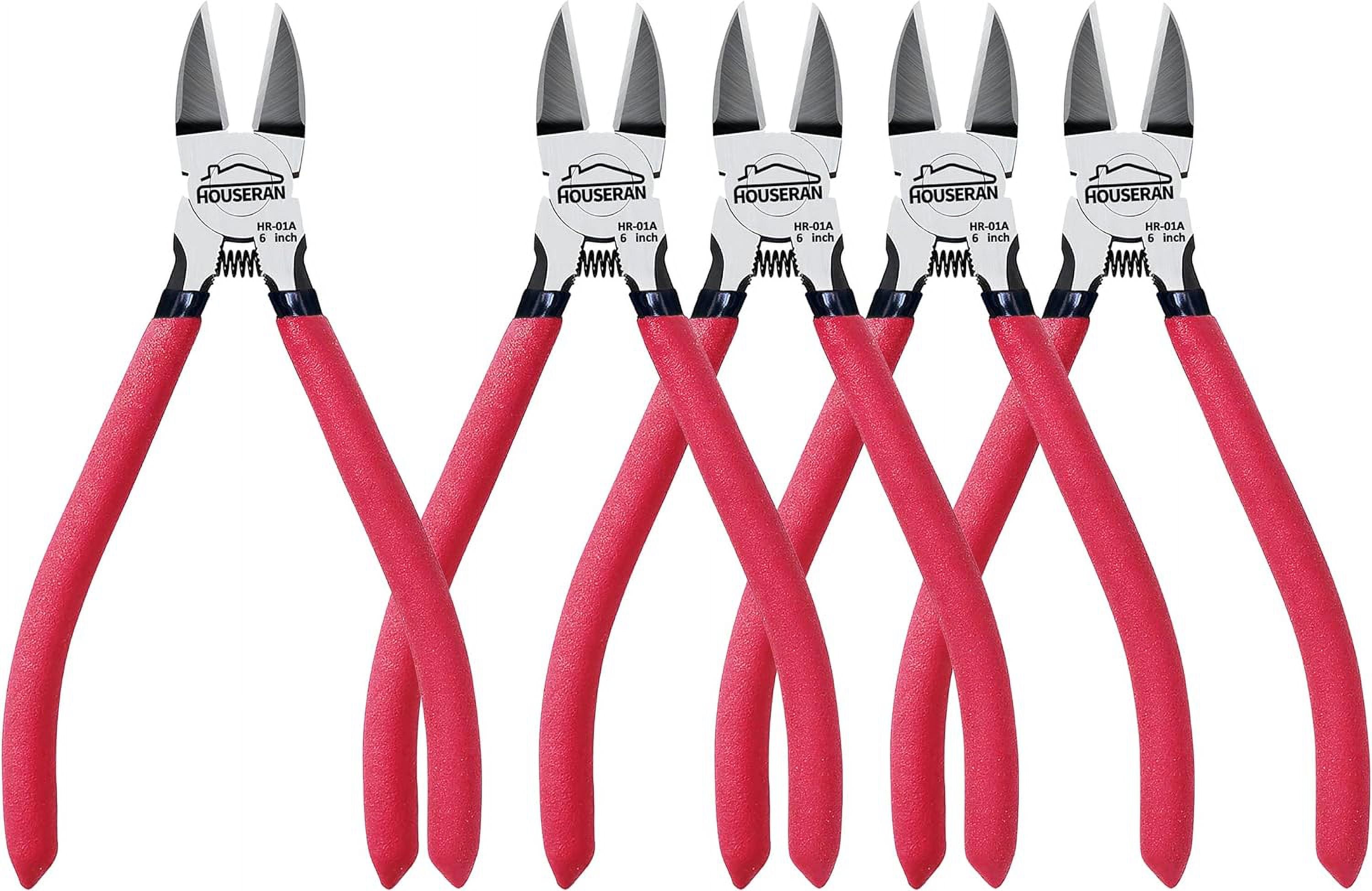 Wire Cutters, 5 PACK, 6" Wire Cutter Set, Side Cutters Flush Cut , Diagonal Cutting with 2 Layers Non-slip Handle, Spring Loaded Wire Cutters for Jewelry Making, Crafts, Zip Tie