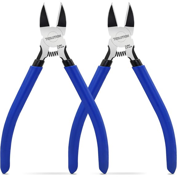 Wire Cutters for Artificial Flowers - 2 Pack Wire Snips 6" Side Cutting Pliers Spring Loaded - Floral Wire Cutter for Jewelry Making Crafting - Small Diagonal Cutters Dikes Set