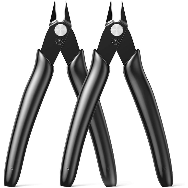 Wire Cutters Micro Flush Cutter Zip Tie Cutters 2 Pack 5 Inch Precision  Wire Clippers Hobby Snips Small Side Cutting Pliers for Jewelry Making