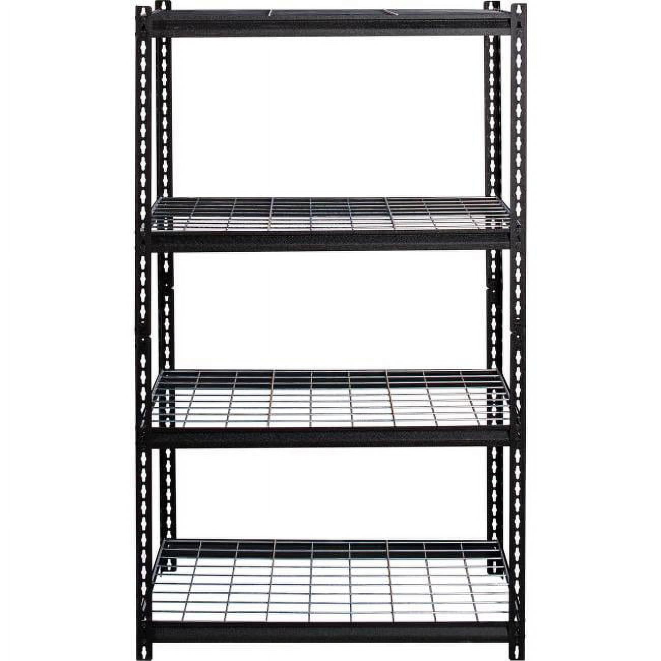Versatile 36'' Black Steel Boltless Shelving Unit with Adjustable Height