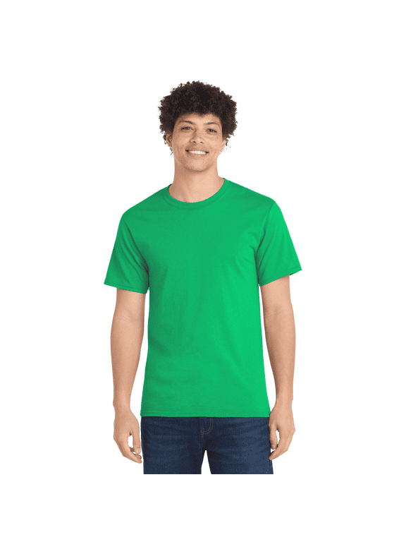Unisex Heavy Cotton T- Shirt, Casual Soft Cotton Crewneck Tee for Arts and Crafts, Iris Green, 5XL