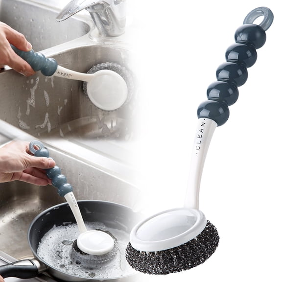 Wire Dish Scrubber Brush Ergonomic Non-Scratch Kitchen Tool, for Pots/Pans/Bowl Cleaning Bradem
