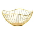thumbnail image 1 of Wire Dish Stand,Decorative Holder for Serving Fruits,Vegetables or Bread,Creative Table Centerpiece & Kitchen Decor,Fruit Basket Stand,Gold,Tall version, 1 of 9