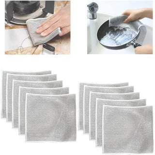 Wire Dishwashing Rags, Multipurpose Wire Dishwashing Rags for Wet and Dry, Multipurpose Non-Scratch Scrubbing Wire Dishwashing Rags (5Pack)