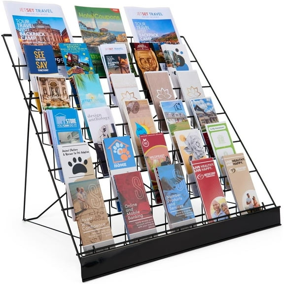 Wire Display Rack 6 Open Tiers Black for Countertop Use
