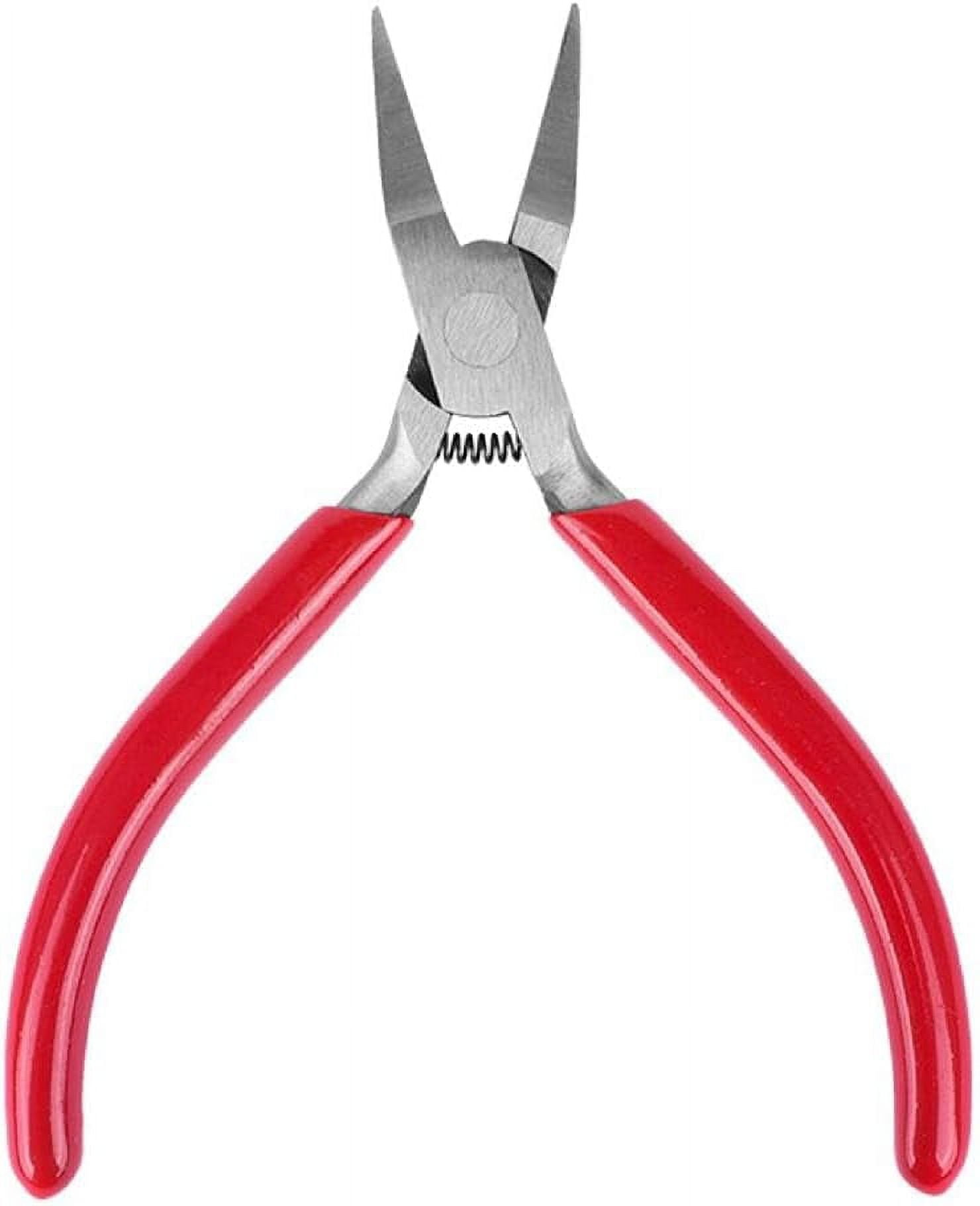 Jewelry Flat Nose Pliers, 127mm Long Crafting Pliers, Metal With Rubber  Handles, Basic Tool For Crafts & Jewelry Making, Silver and Red