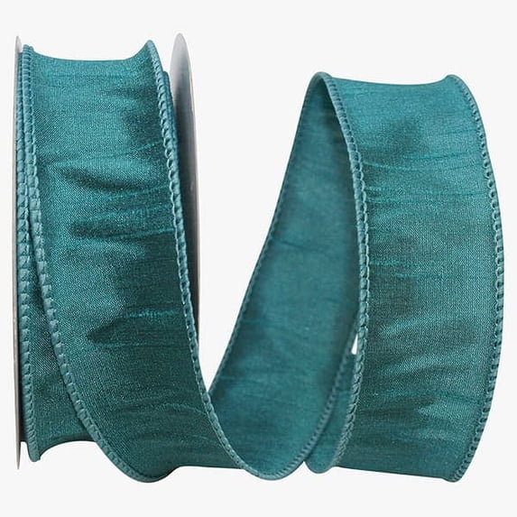 Wire Edged Dupioni Supreme Jade Green Ribbon 1 1/2" 10 Yards