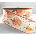 thumbnail image 1 of Wire Edged Halsey Fall Orange Trees and Leaves Holiday Ribbon 2 1/2" 25 Yards, 1 of 2
