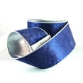 thumbnail image 1 of Wire Edged Marlowe Navy Velvet with Silver Lame Backing Christmas Ribbon 2 1/2" - 10 Yards …, 1 of 2