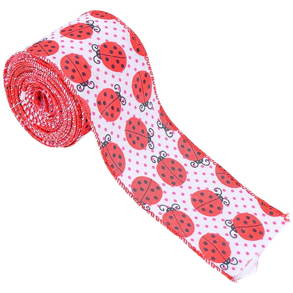 Wire Edged Ribbon Polkas Dots Fabric Ribbon Craft Ribbon Decorative Ribbon for Wrapping,Party Decorations,Hair Bows