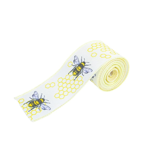Wire Edged Ribbon Sunflowers Fabric Ribbon Craft Ribbon Decorative Ribbon for Wrapping,Party Decorations,Hair Bows