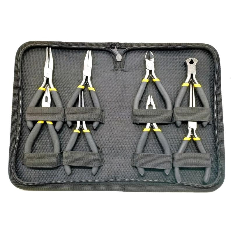 Wire End Cutting Pliers Flat Jaw Round Curved Needle Diagonal Nose Pliers Set