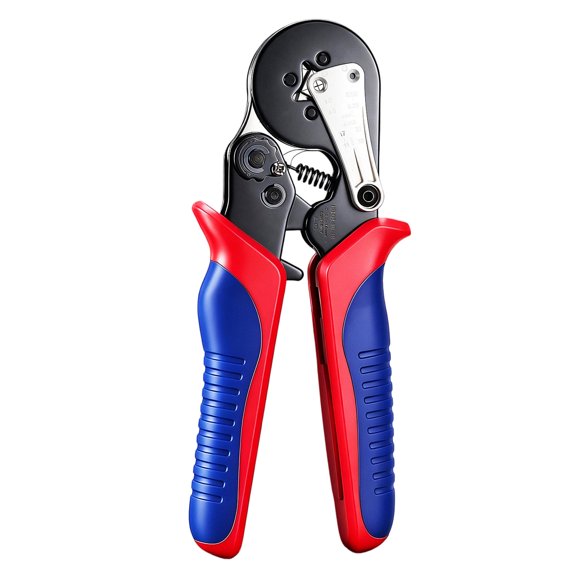 Wire Ferrule Crimp Tool With Locator Guide, Ratcheting Pressure, Carbon Steel Head, Firm Grip For Maintenance Tasks