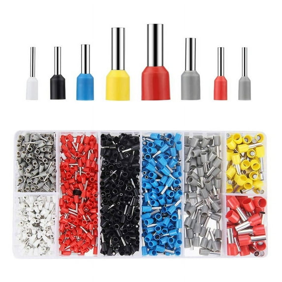 Wire Ferrules Connector Terminals Kit 1200PCS Assortment Ferrule Kit Insulated Cord Pin End
