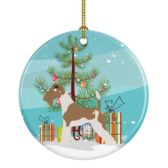 Wire Fox Terrier Christmas Ceramic Ornament
