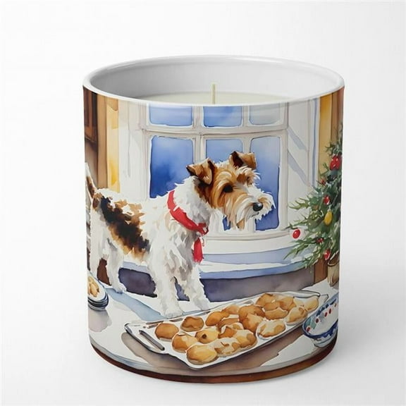 Wire Fox Terrier Christmas Cookies Decorative Soy Candle 3.25 in x 3.75 in