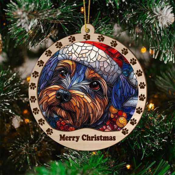 Wire Fox Terrier Christmas Dog Ornament, Wire Fox Terrier Dog Christmas Decor, Wire Fox Terrier Dog Suncatcher Gift, Xmas Decorations, Dog Gifts