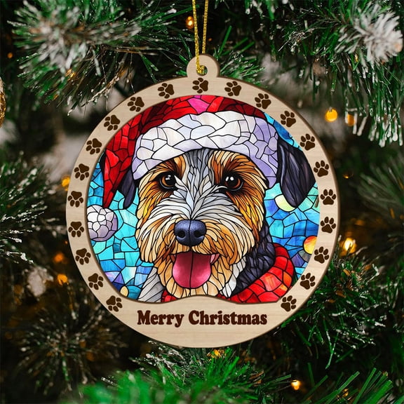 Wire Fox Terrier Christmas Dog Ornament, Wire Fox Terrier Dog Christmas GiftsWire Fox Terrier Dog SunCatcher Christmas Gifts, Christmas Decor