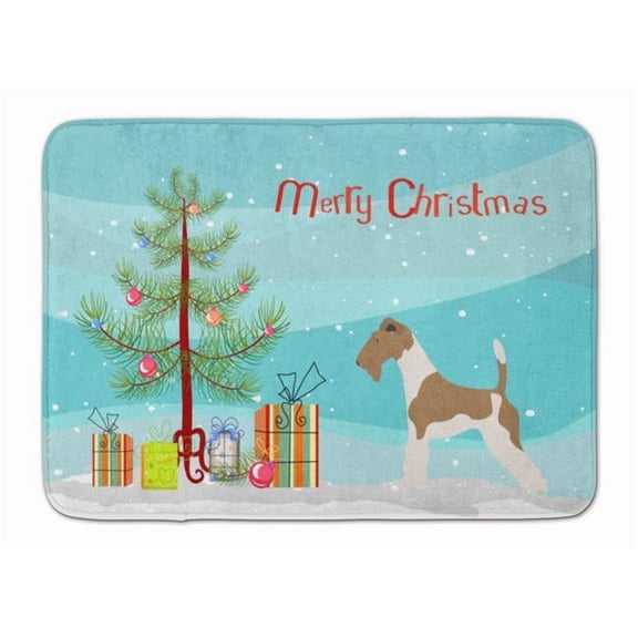 Wire Fox Terrier Christmas Machine Washable Memory Foam Mat