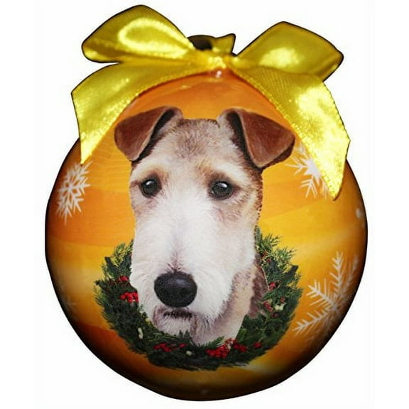 "Wire Fox Terrier Christmas Ornament" Shatter Proof Ball Easy To Personalize