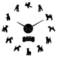thumbnail image 1 of Wire Fox Terrier Dog Silent Quartz DIY Wall Clock Doggie Silhouette Gift For Dog Lovers Mirror Surface Clock Watch Pet Shop Deco(Black,47inch), 1 of 8