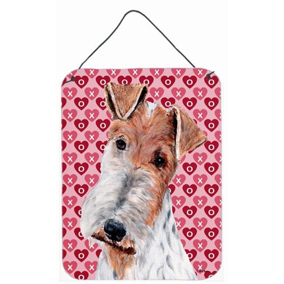 Wire Fox Terrier Hearts And Love Aluminum Metal Wall Or Door Hanging Prints