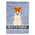 thumbnail image 1 of Wire Fox Terrier Welcome Flag Canvas House Size, 1 of 4