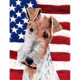 thumbnail image 1 of Wire Fox Terrier with American Flag USA Flag Garden Size, 1 of 1