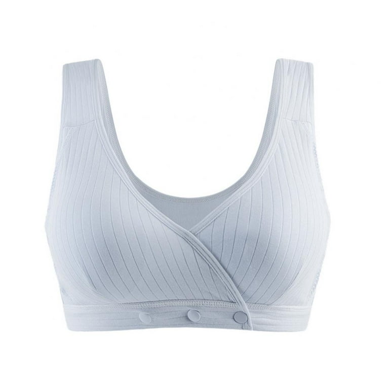 Wirefree Nursing Bra Women's Cotton Breastfeeding Bra with Front