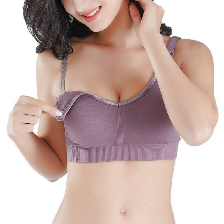 Ultra Thin Laser Cutting Ladies Feeding Bra Removable Padded Modal Breastfeeding  Bras Plus Size Push Up