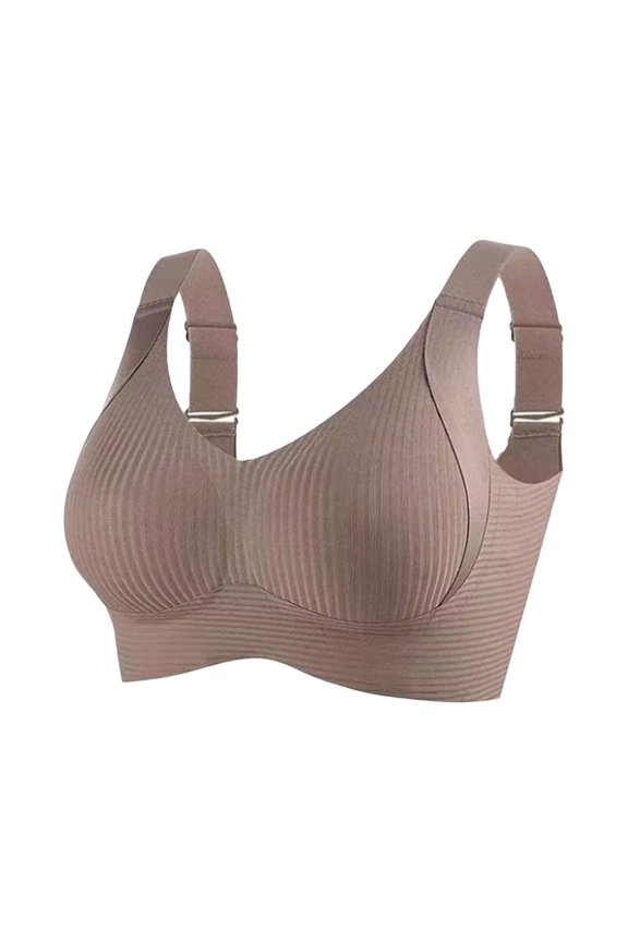 Wire-Free Push-Up Tank Bra for Women: Heart Pattern Design, Seamless Comfort & Side Support for Daily Wear,Light Brown 38