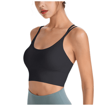 Wire-Free Yoga Bra Sports Bra Plus Size Seamless Motion Control Cross-Back Support High-Impact Workout Comfort Fit Elastic Fitness Bra