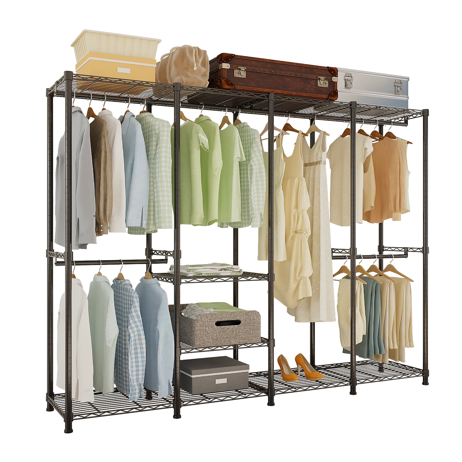 Wire Garment Rack, Heavy Duty Clothes Rack, Closet Organizer, Metal ...