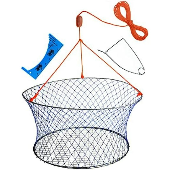 Wire Grid Bottom Crab Nets Two Ring Crab Kit with Harness and Bait Clip 24 X 20 X 12$$Sport & Recreation Other